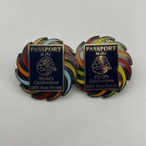 Lot of‎ 2 Rose Parade 2008 PASSPORT to the World's Celebrations 119th Lapel Pins